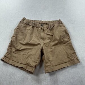 Chubbies Shorts Mens Medium Brown 7" Inseam Elastic Waist Chino Stretch Casual